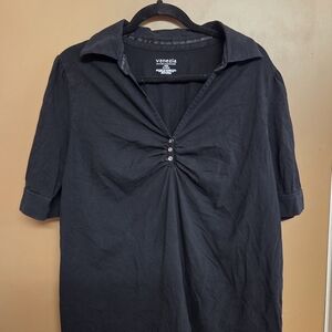 Venezia Women's Black Collared Shirt